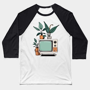 Old Tube Television and plants Baseball T-Shirt